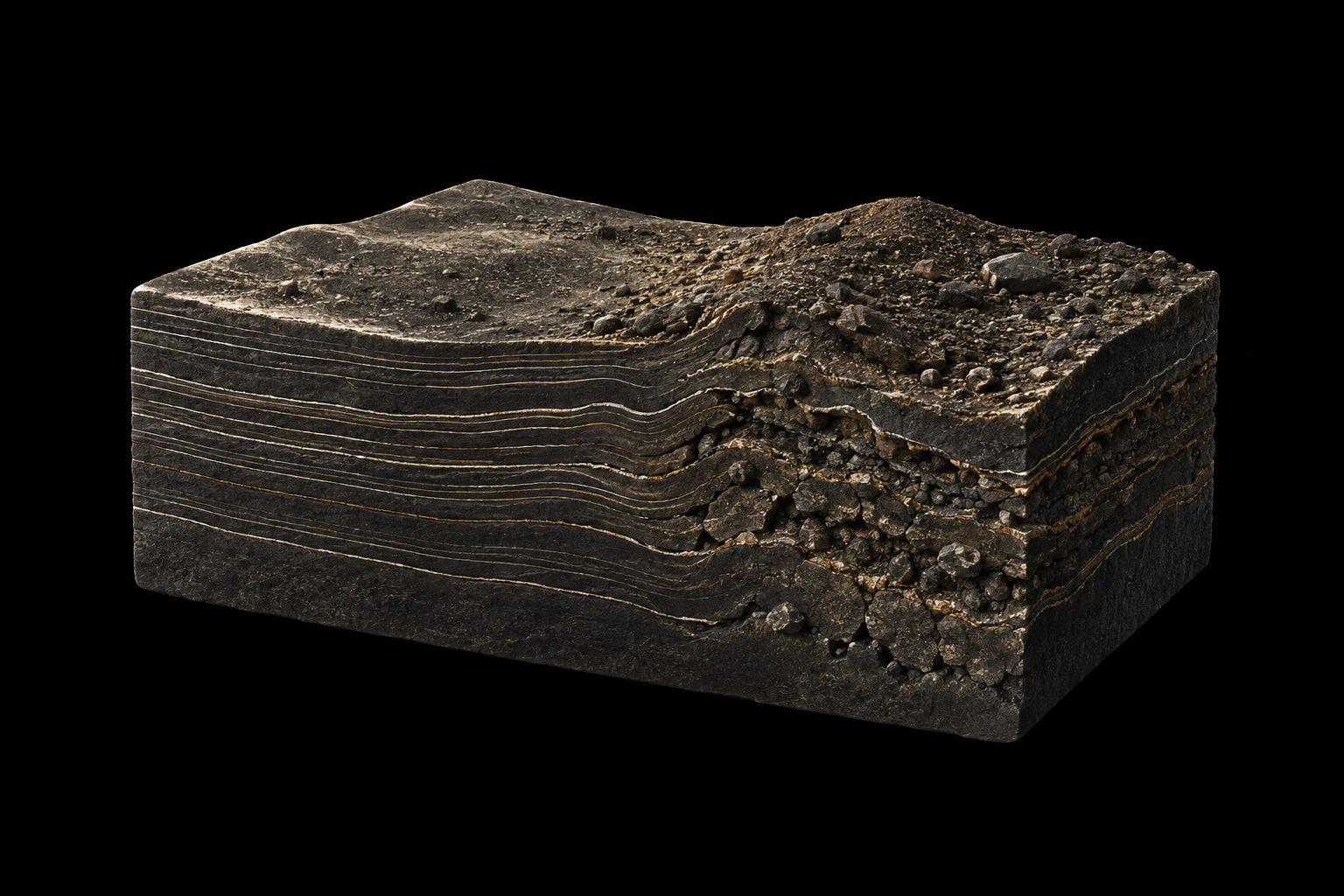 Conceptual illustration of layered and disturbed ground—not a field result.